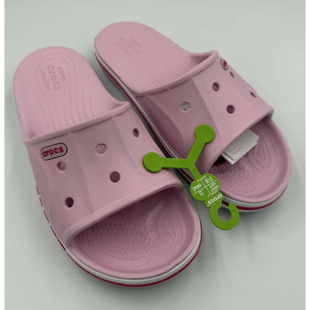Crocs Bayaband  Shoes Women's Size 7 Pink Slides Comfort Sandals Unisex